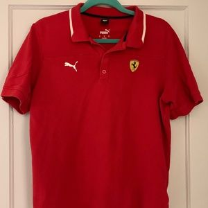 PUMA Men's Standard Ferrari Race Polo, Red, Medium EUC